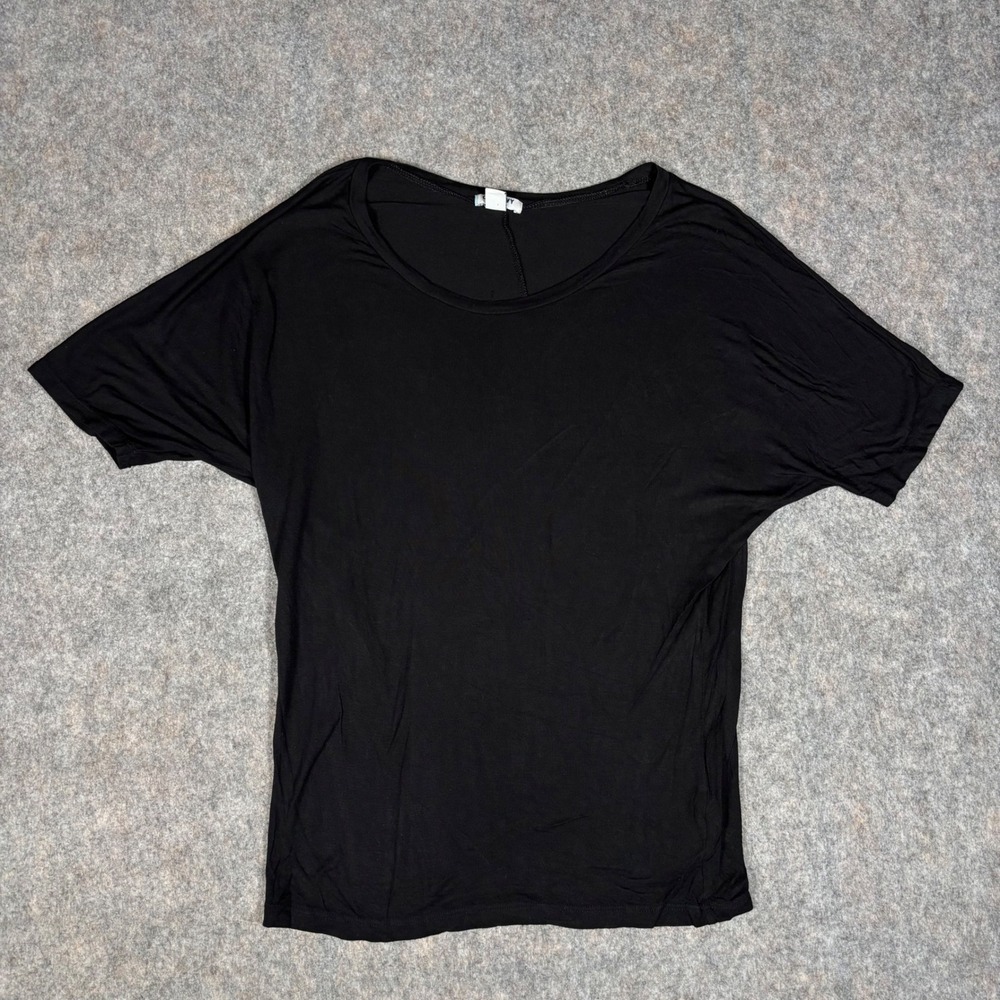 Old Navy Top Womens M‎ Black Dolman Rayon 524834-04 SS Inverted TR Soft Stretch